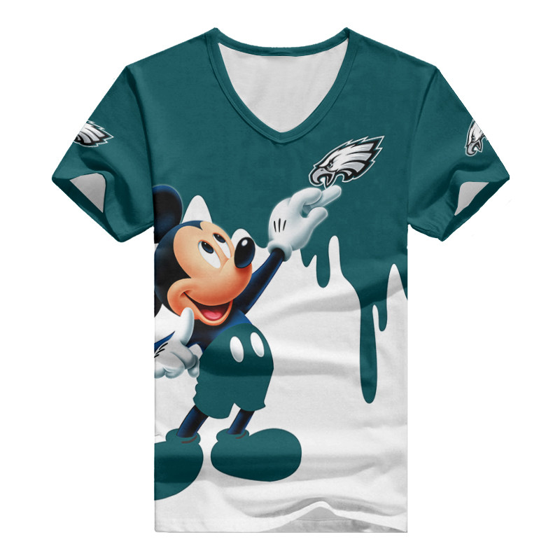 Philadelphia Eagles Personalized Summer V-neck Women T-shirt