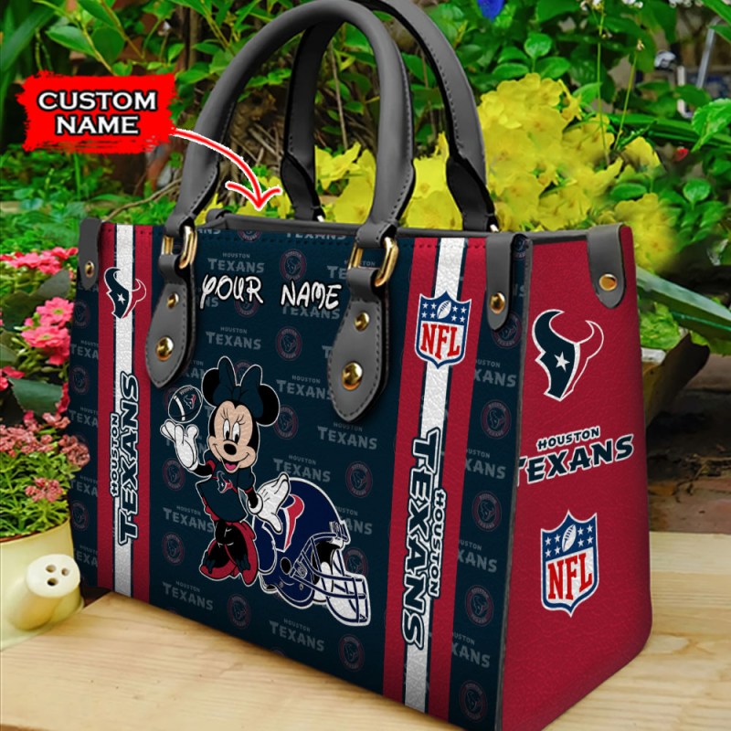 Houston Texans Personalized Leather Hand Bag