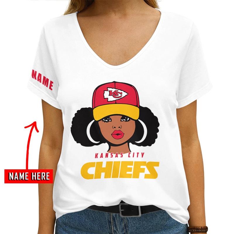 Kansas City Chiefs Personalized V-neck T-shirt