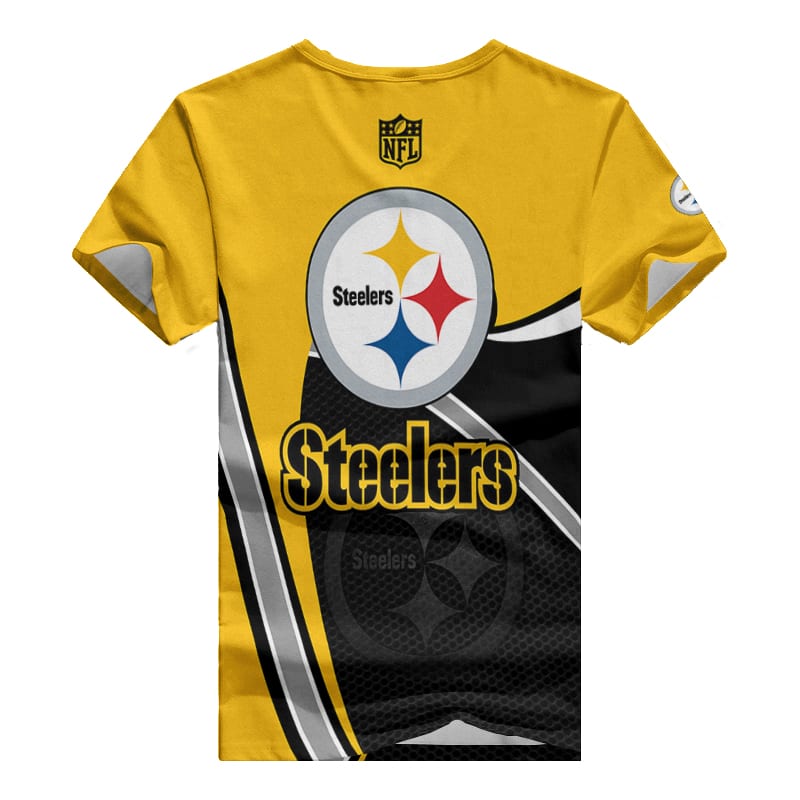 Pittsburgh Steelers V-neck Women T-shirt - Back View