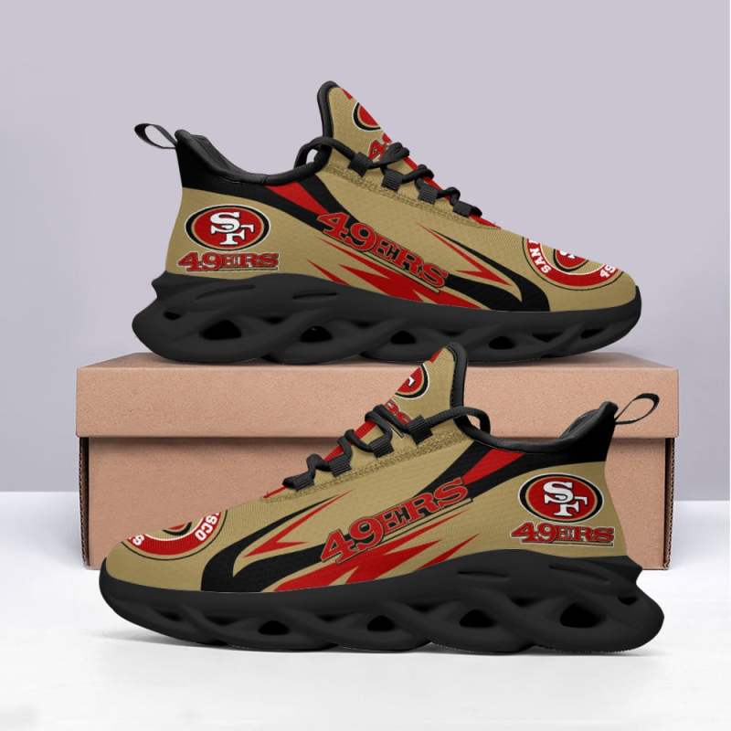 San Francisco 49ers Yeezy Running Sneakers Close Up