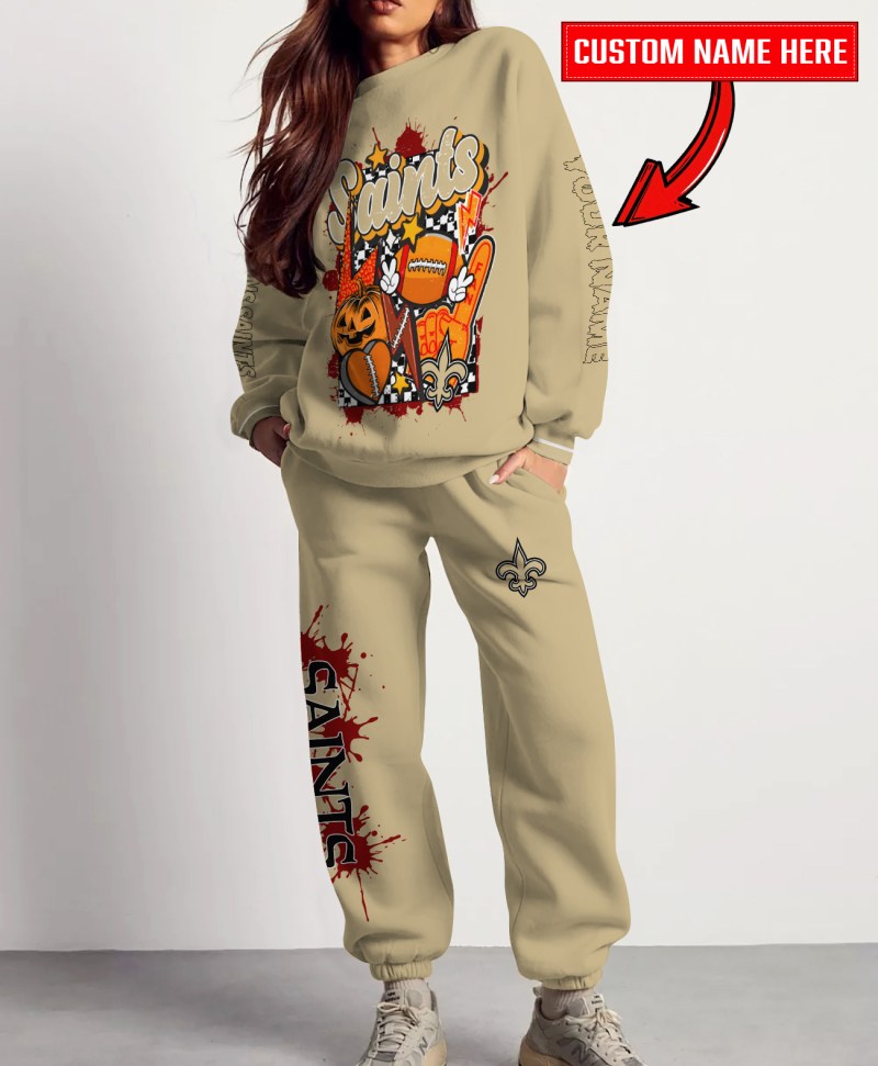 New Orleans Saints Halloween Collection Unisex Sweatshirt And Sweatpants Set