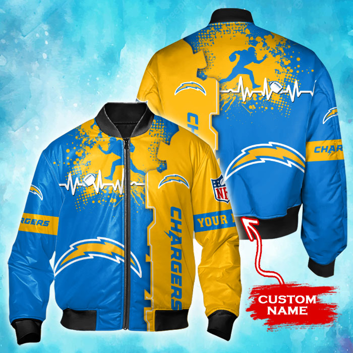 Los Angeles Chargers Personalized Thick Bomber Jacket