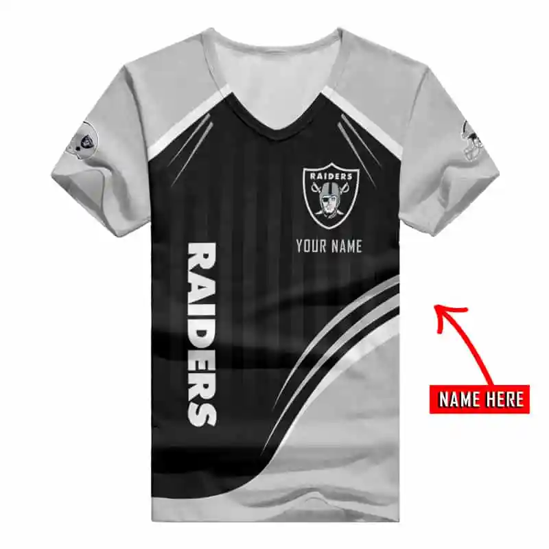 V-neck T-shirt for Las Vegas Raiders Fans