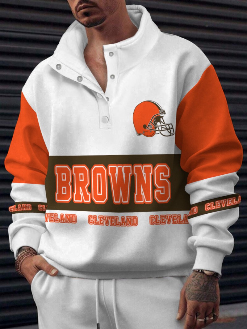 Cleveland Browns Casual Colorful Stand Collar Sweatshirt