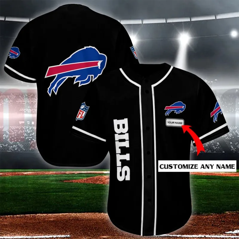 Buffalo Bills Personalized Baseball Jersey - Side View