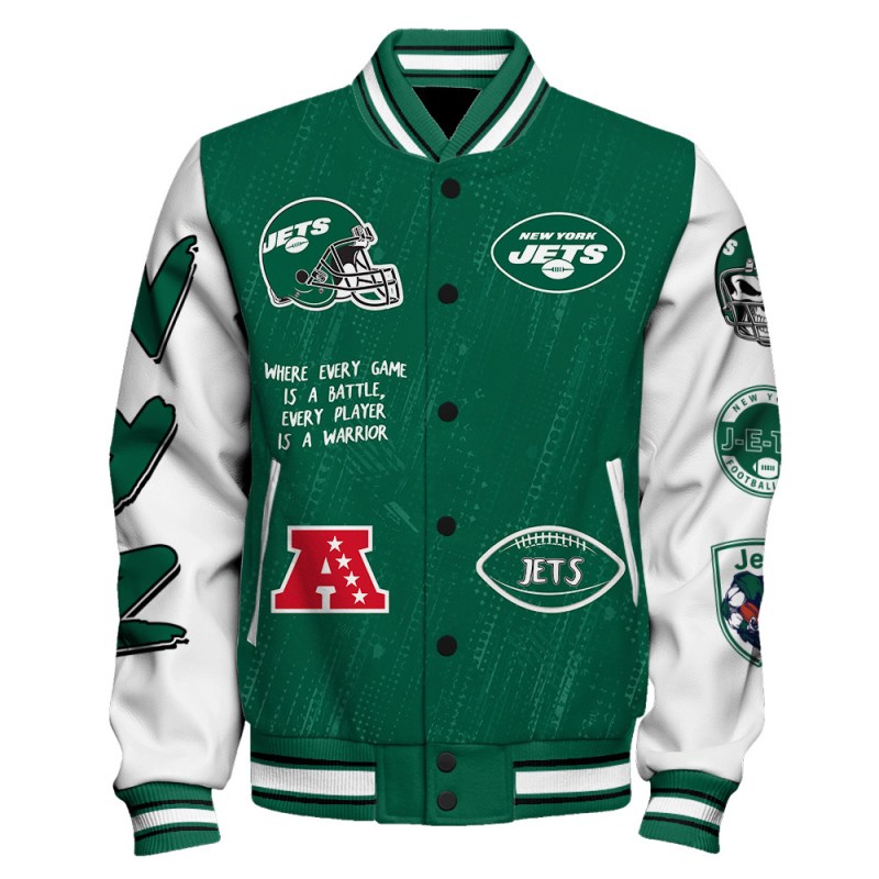 New York Jets Varsity Jacket Back View
