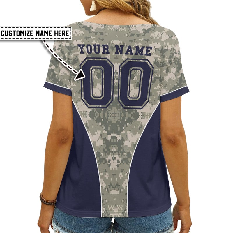 Elegant V-neck T-shirt for NFL Fans