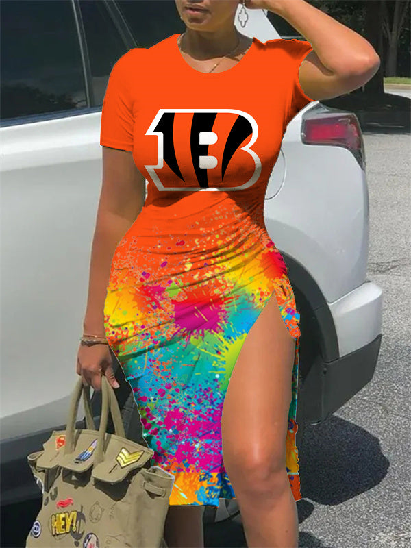 Cincinnati Bengals Slit Bodycon Dress