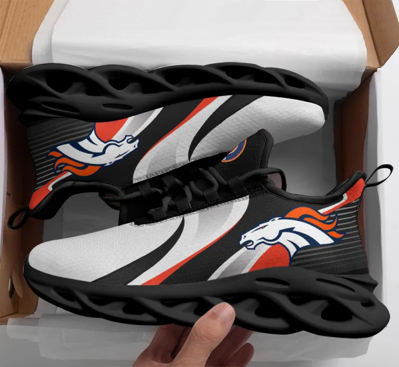 Denver Broncos Yezy Sneakers on Display