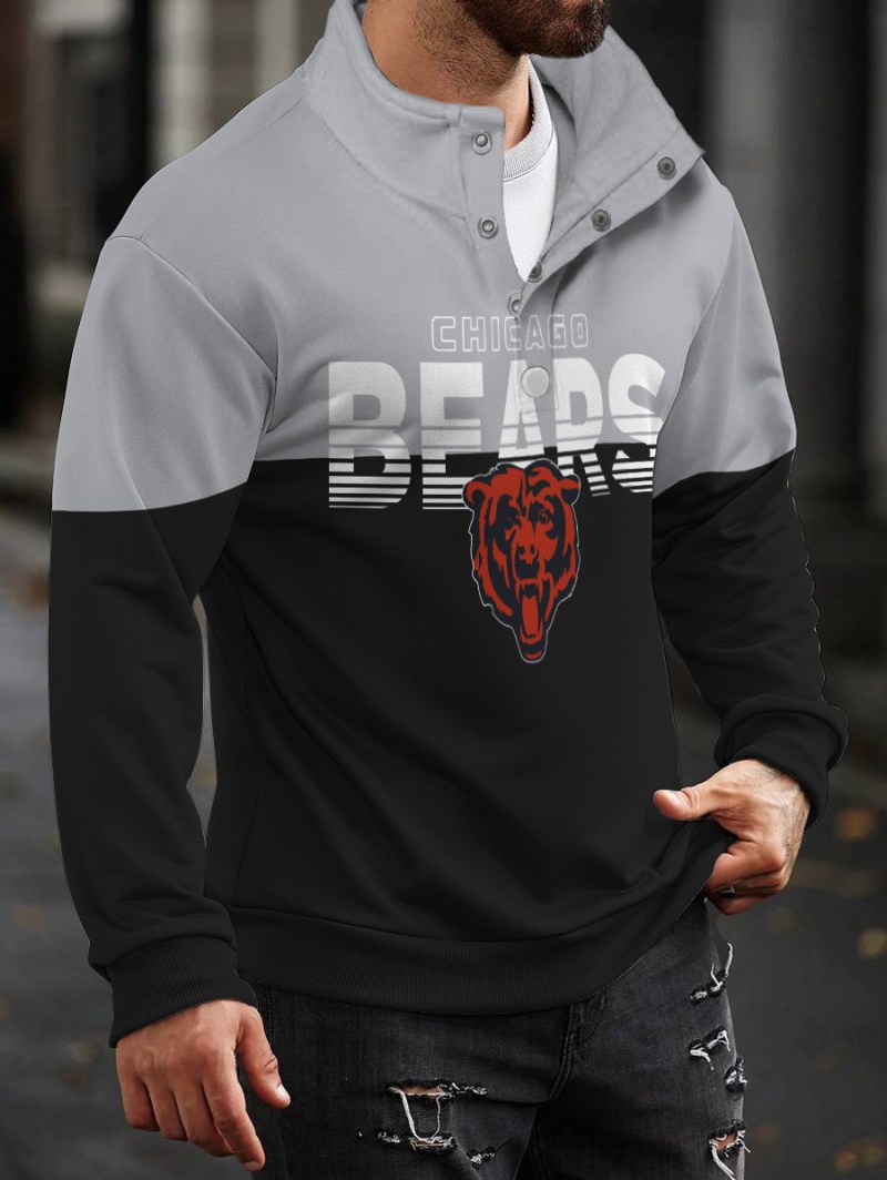 Chicago Bears Casual Colorful Stand Collar Sweatshirt