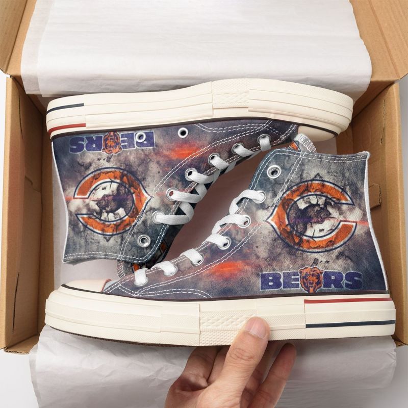 Chicago Bears High Top Canvas Shoes