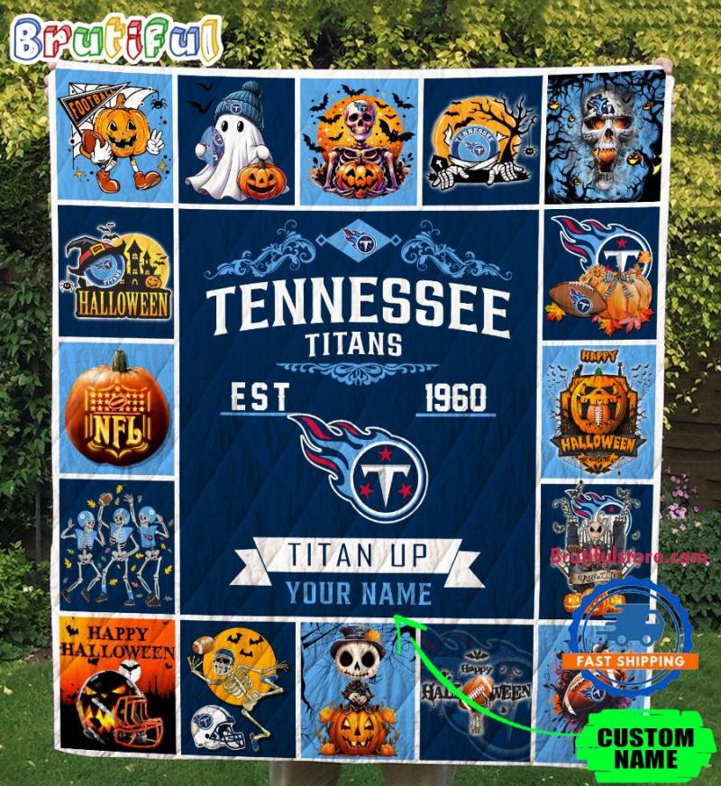 Tennessee Titans Pumpkin Halloween Quilt Blanket