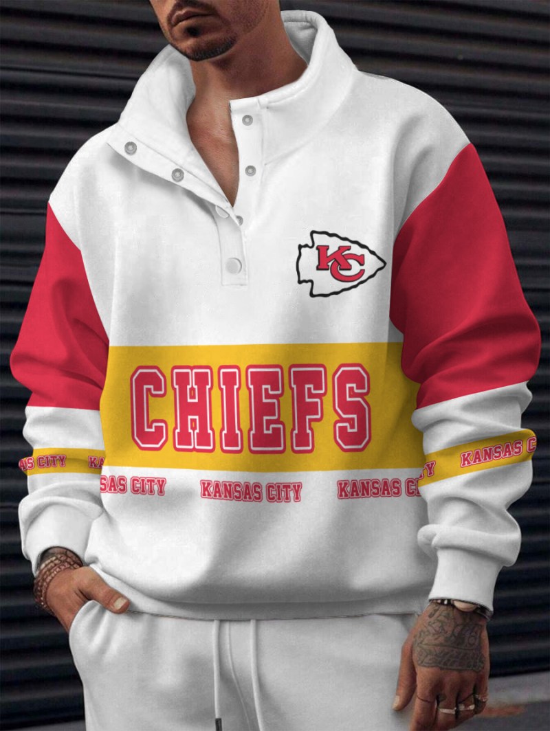 Kansas City Chiefs Casual Colorful Stand Collar Sweatshirt