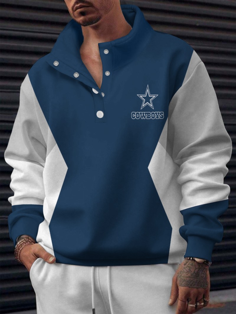 Dallas Cowboys Casual Colorful Stand Collar Sweatshirt