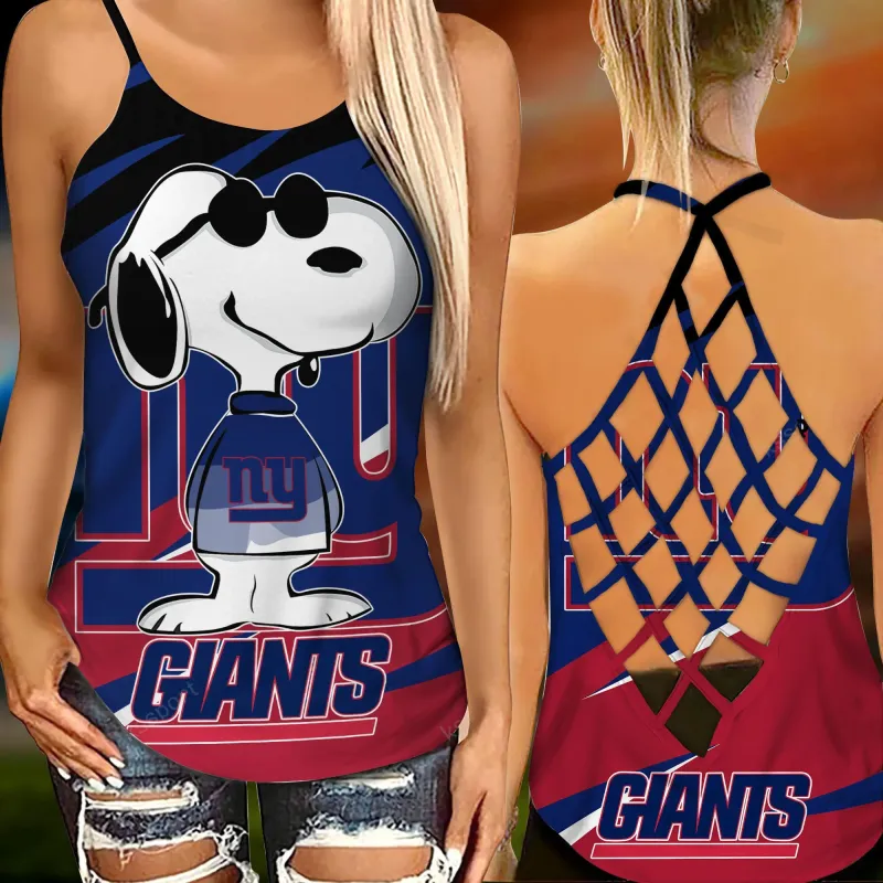 New York Giants Criss Cross Tank Top