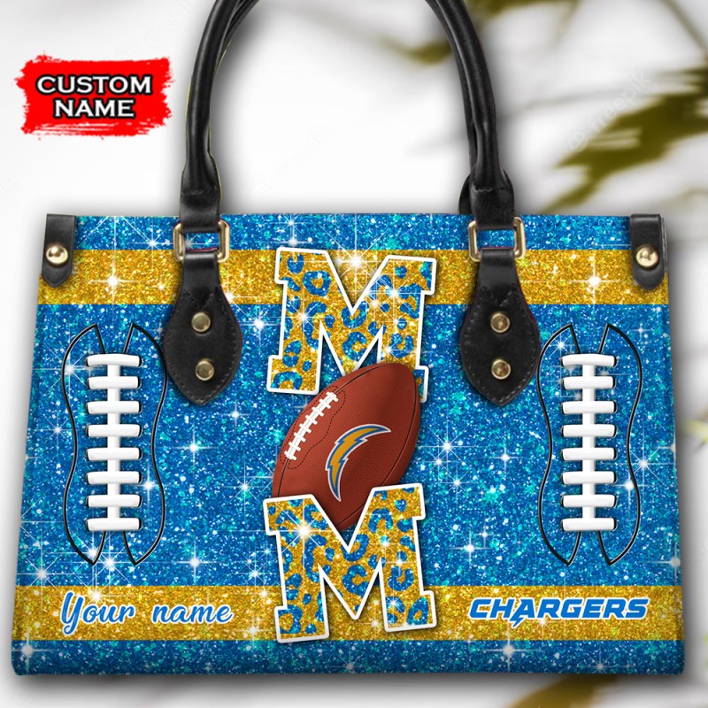 Los Angeles Chargers Personalized Leather Hand Bag - Image 2