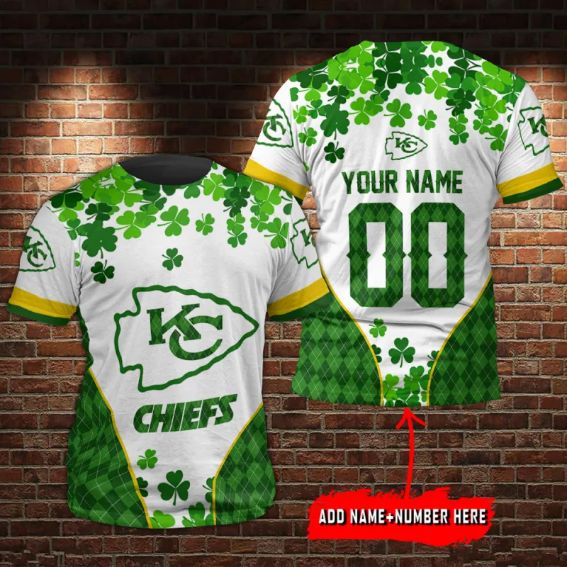 Kansas City Chiefs Personalized Saint Patrick's Day T-Shirt