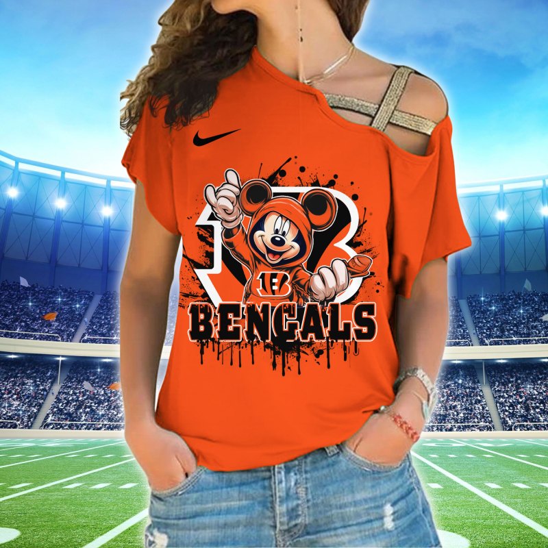 Cincinnati Bengals One Shoulder Shirt Front View