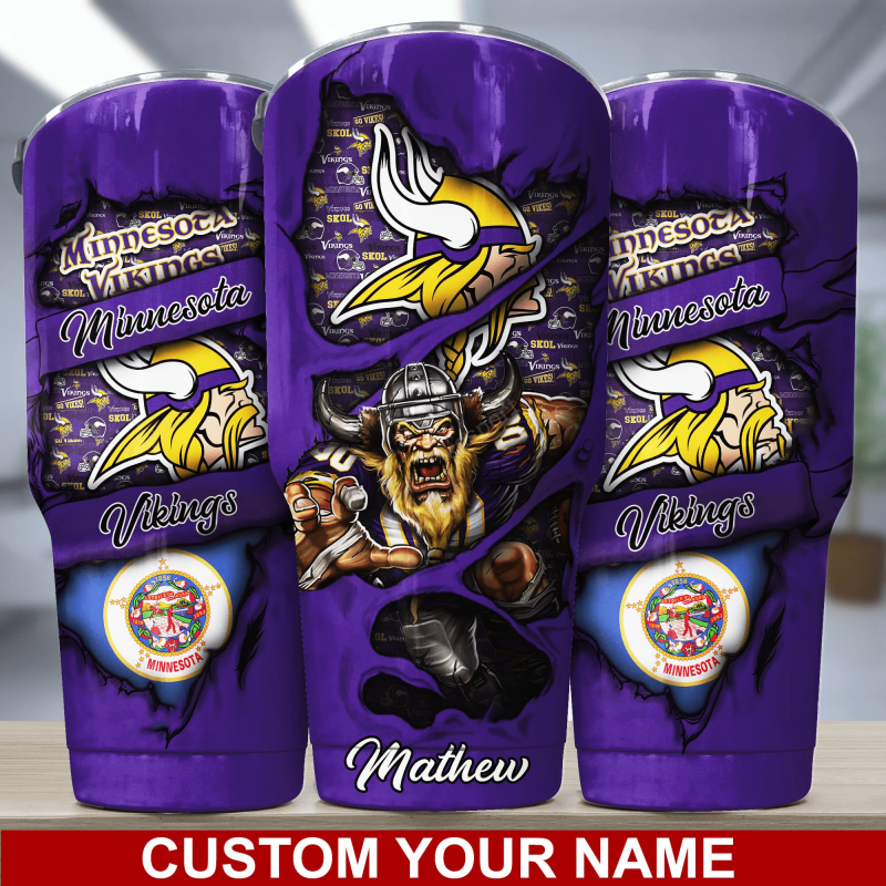Minnesota Vikings Personalized Tumbler Design