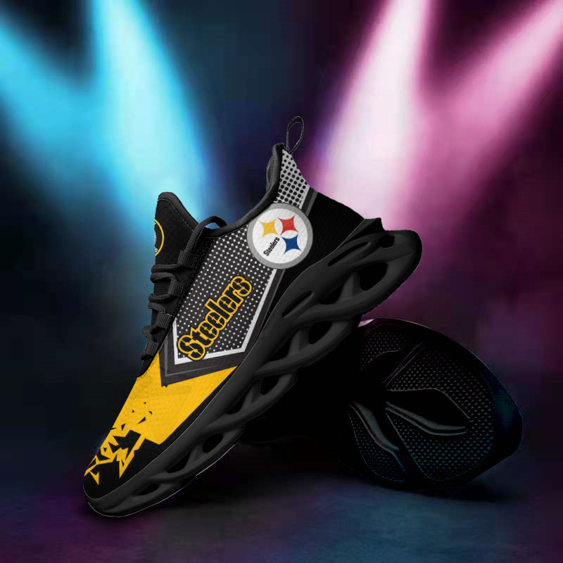 Pittsburgh Steelers Personalized Yezy Running Sneakers Side View