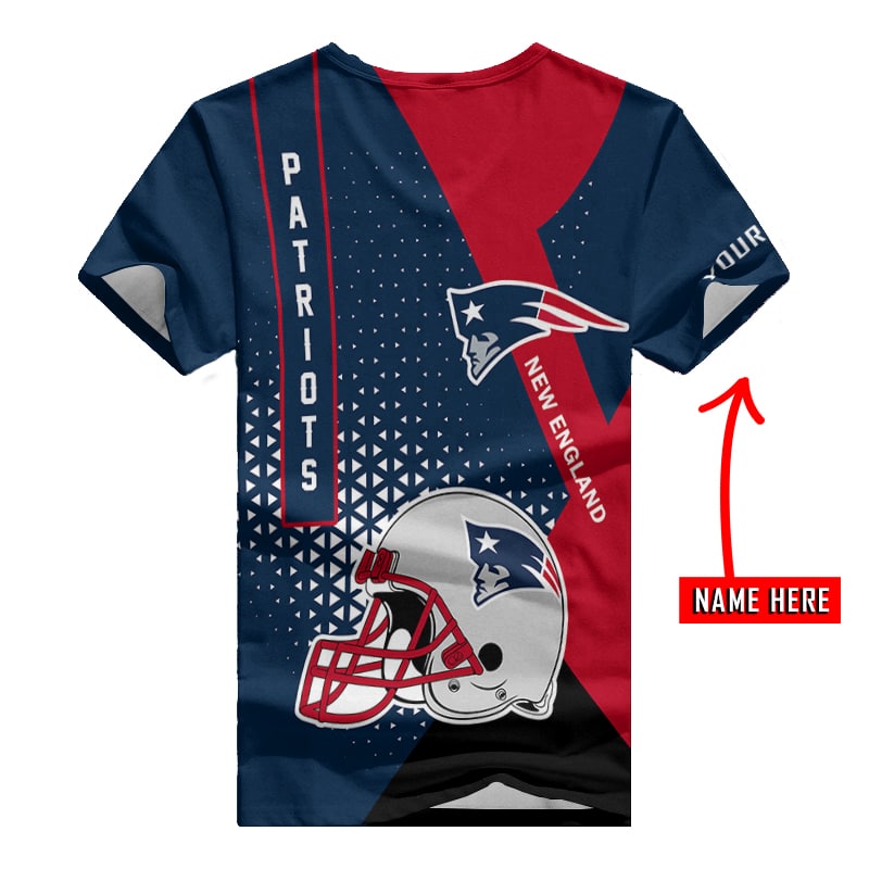 New England Patriots Personalized V-neck Women T-shirt