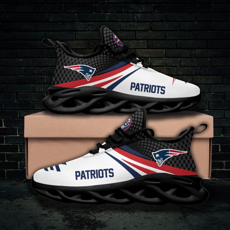 New England Patriots Yezy Running Sneakers Back View