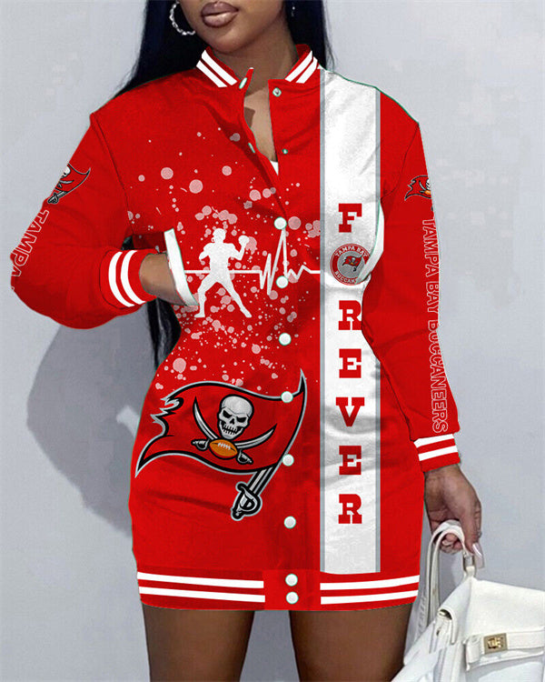 Tampa Bay Buccaneers Women Button Down Jacket Dress