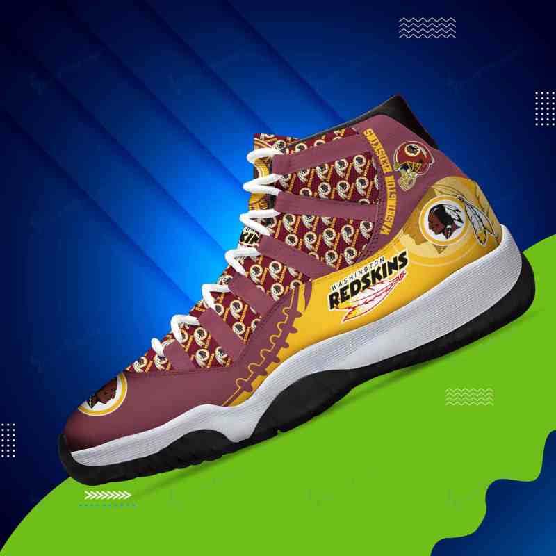 Back view of Washington Redskins Personalized AJD11 Sneakers