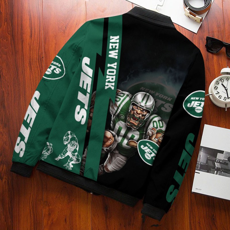 New York Jets Personalized Bomber Jacket Detail