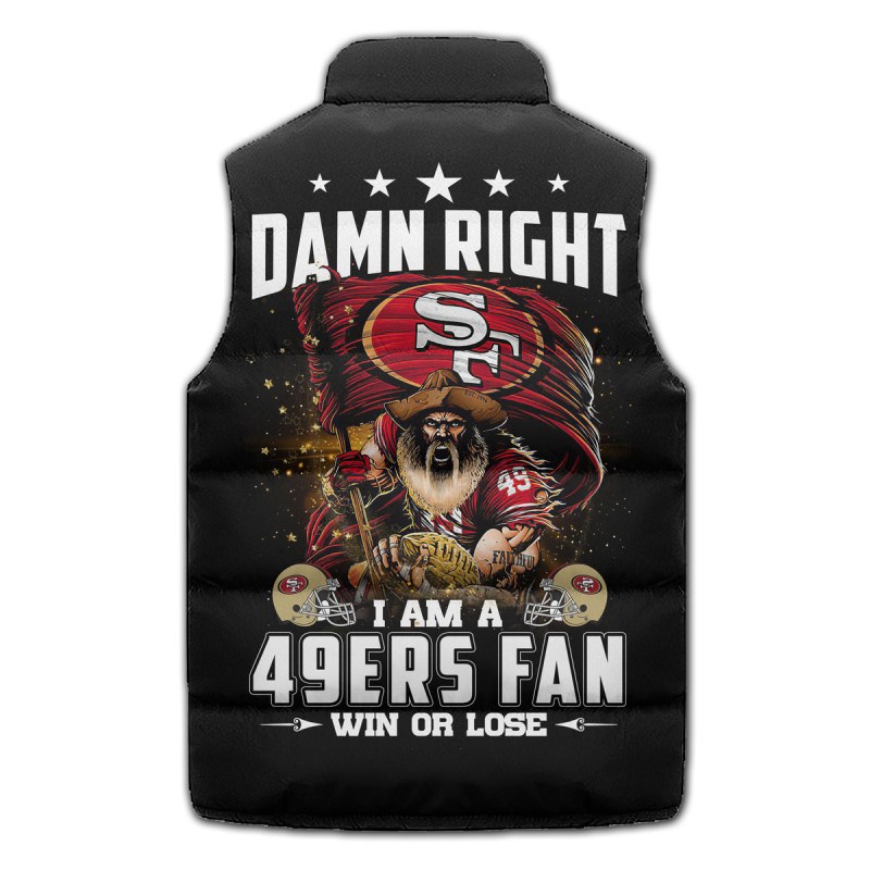 San Francisco 49ers Premium Sleeveless Puffer Jacket - Side View