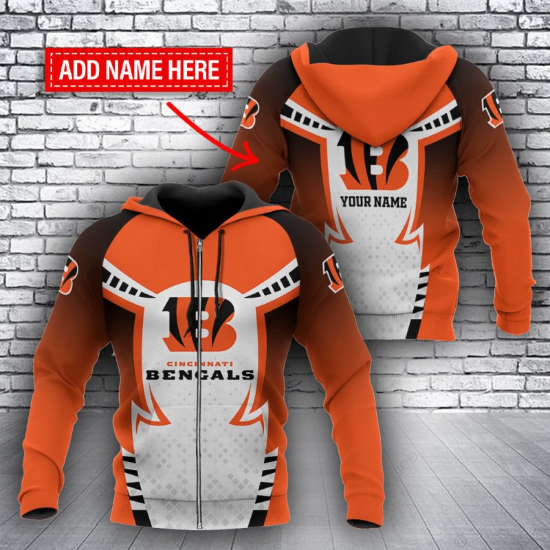 Cincinnati Bengals Personalized Hoodie Back View