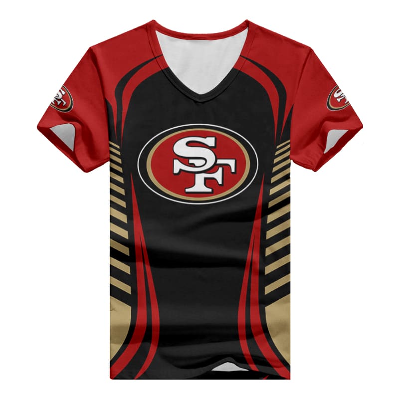 San Francisco 49ers V-neck T-shirt front design