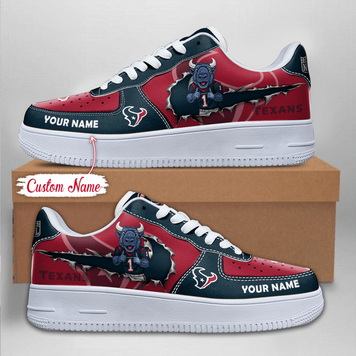 NFL Houston Texans Custom Name Air Force 1 Side View