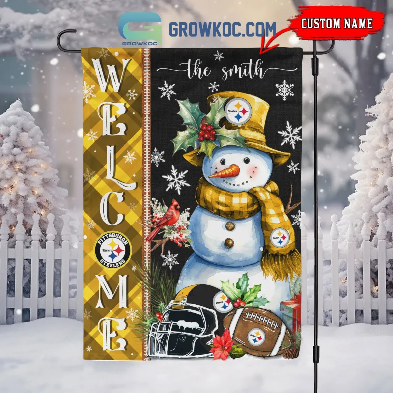 Personalized Steelers Holiday Flag