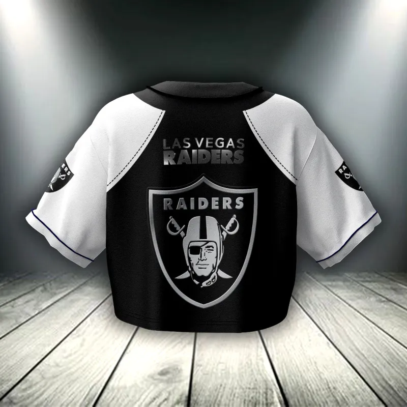 Las Vegas Raiders Crop Top Baseball Jersey Fashion