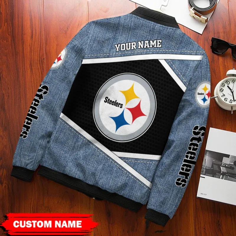 Pittsburgh Steelers Bomber Jacket Back View