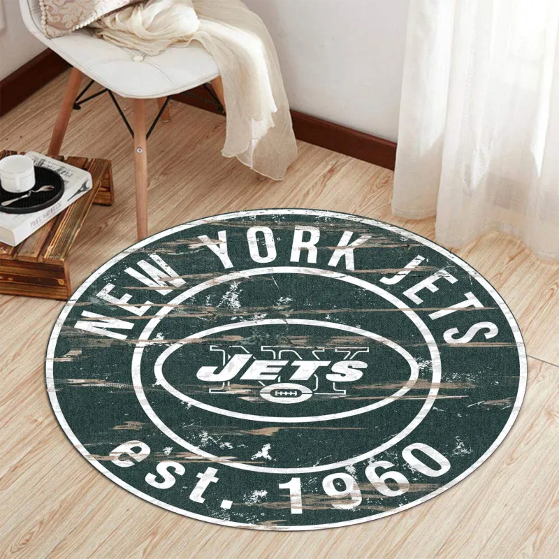 New York Jets Round Rug Image 1