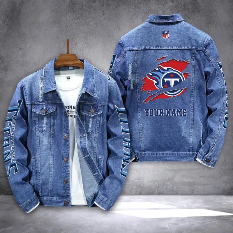 Tennessee Titans Personalized Denim Jacket - Image 1