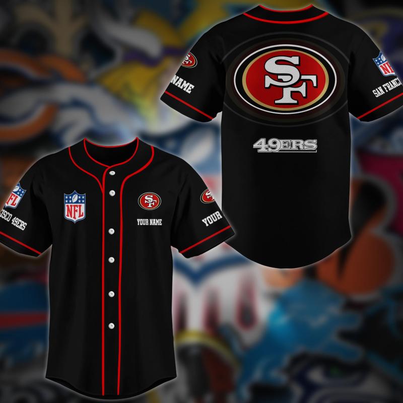 San Francisco 49ers Personalized Baseball Jersey