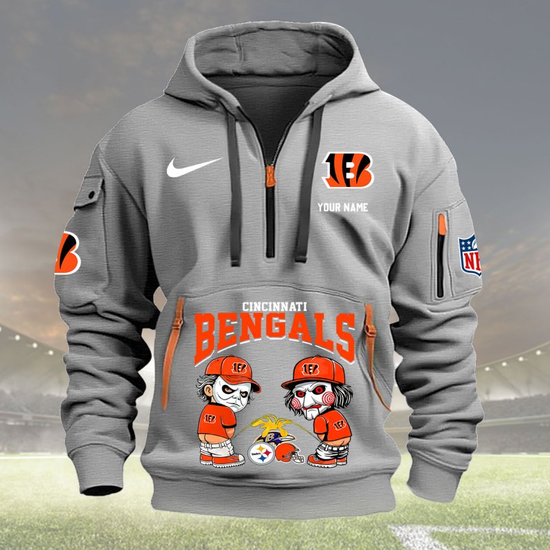 Light Gray Cincinnati Bengals Hoodie