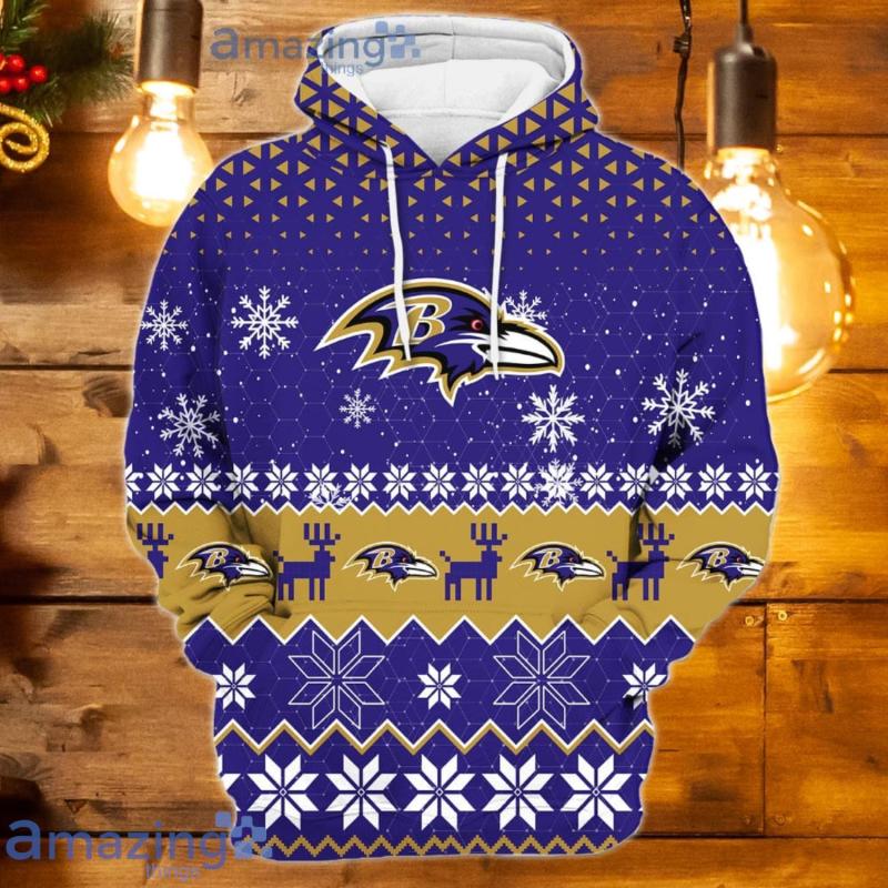 Baltimore Ravens Christmas Hoodie - Side View