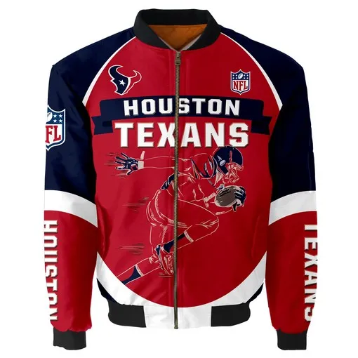 Houston Texans Bomber Jacket Graphic Player Running