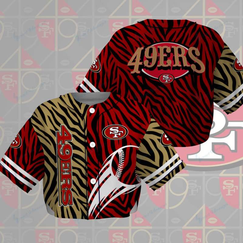 San Francisco 49ers Crop Top Baseball Jersey