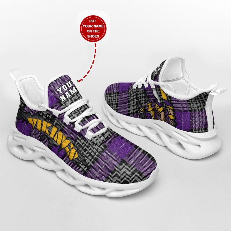 Minnesota Vikings Yezy Running Sneakers Side View