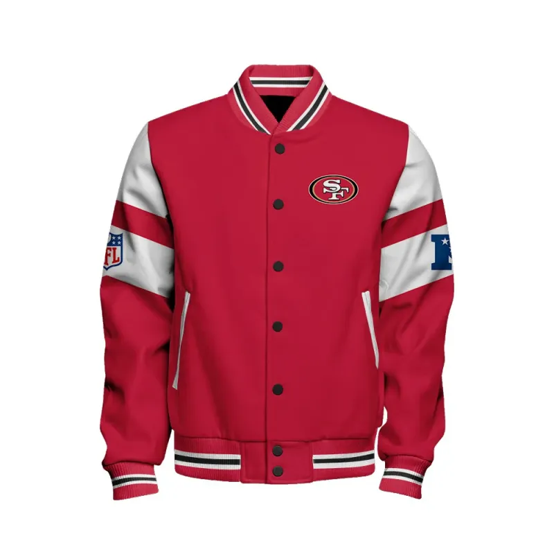 San Francisco 49ers Varsity Jacket Back View