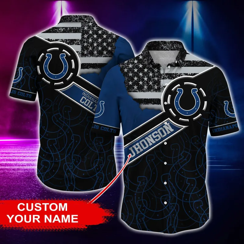 Indianapolis Colts Personalized Button Shirt