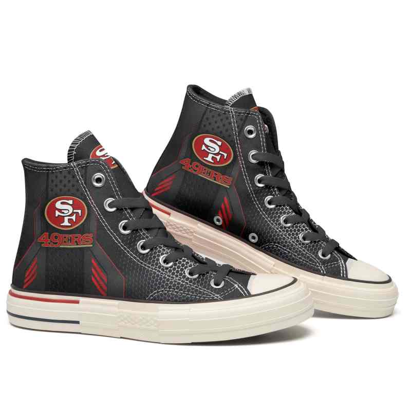 San Francisco 49ers New High Top Canvas Shoes - Image 3