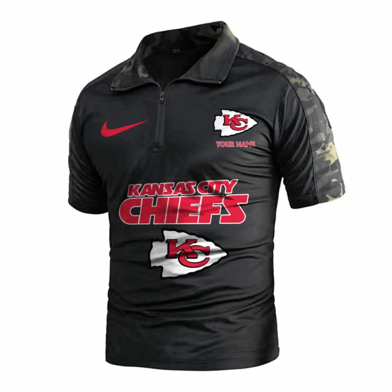 Kansas City Chiefs Army Polo Shirt Back View