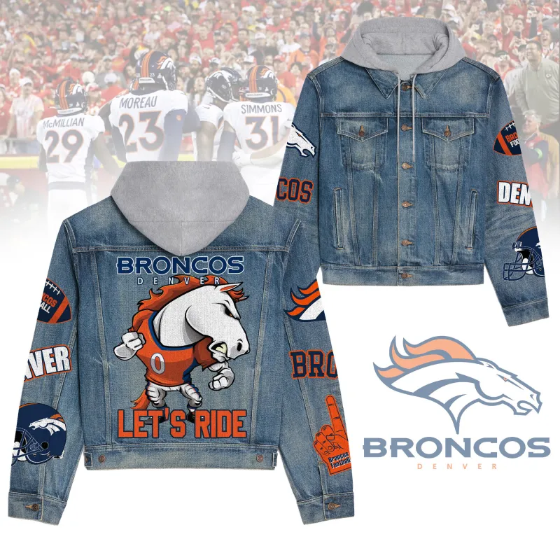 Denver Broncos Hooded Denim Jacket